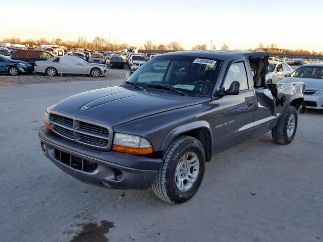 1B7HL38X62S561324 - 2002 DODGE DAKOTA QUA GRAY photo 2