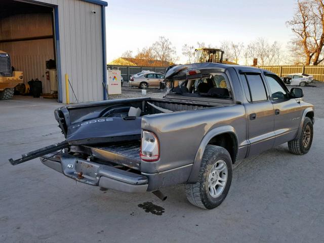 1B7HL38X62S561324 - 2002 DODGE DAKOTA QUA GRAY photo 4