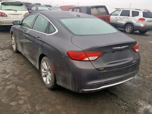 1C3CCCAB0FN640120 - 2015 CHRYSLER 200 LIMITE CHARCOAL photo 3