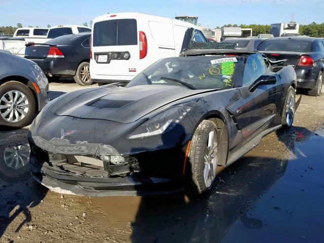 1G1YM2D71E5115896 - 2014 CHEVROLET CORVETTE S BLACK photo 2