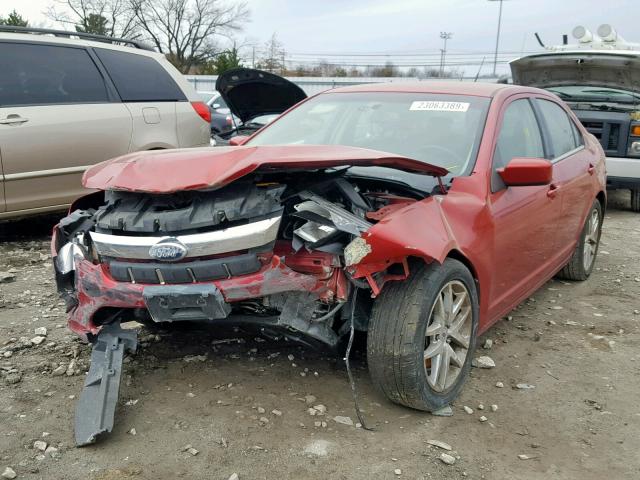 3FAHP0JA6AR271870 - 2010 FORD FUSION SEL RED photo 2