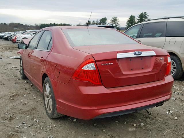 3FAHP0JA6AR271870 - 2010 FORD FUSION SEL RED photo 3