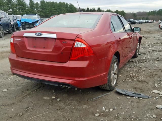 3FAHP0JA6AR271870 - 2010 FORD FUSION SEL RED photo 4