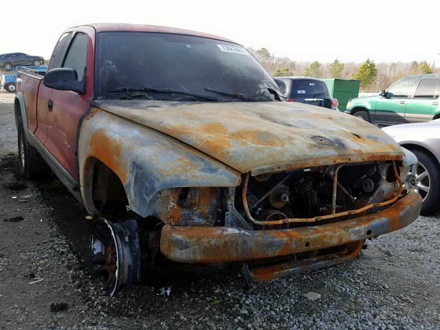 1B7GG42N12S563950 - 2002 DODGE DAKOTA SLT RED photo 1