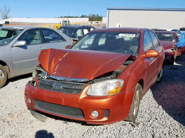 KNAFE122675008582 - 2007 KIA SPECTRA EX ORANGE photo 2