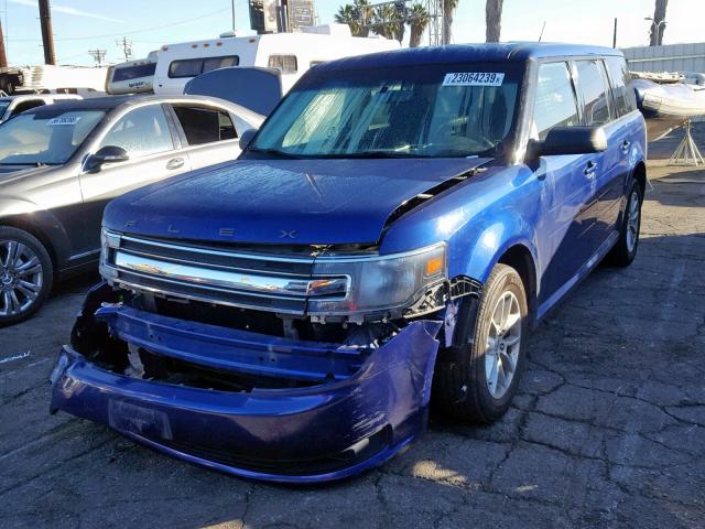 2FMGK5B89EBD25577 - 2014 FORD FLEX SE BLUE photo 2