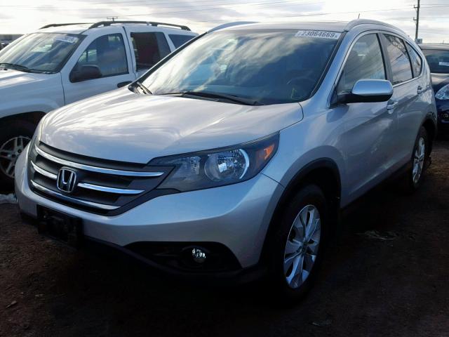 2HKRM4H72EH698089 - 2014 HONDA CR-V EXL SILVER photo 2