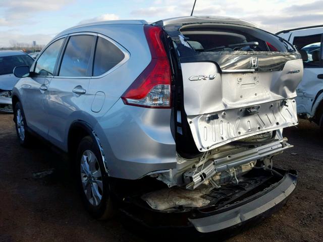 2HKRM4H72EH698089 - 2014 HONDA CR-V EXL SILVER photo 3