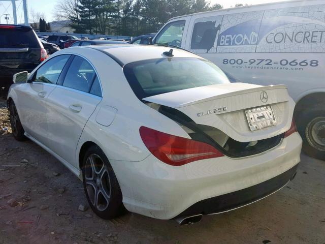 WDDSJ4EB4EN045580 - 2014 MERCEDES-BENZ CLA 250 WHITE photo 3