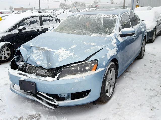 1VWBP7A37CC106757 - 2012 VOLKSWAGEN PASSAT SE BLUE photo 2