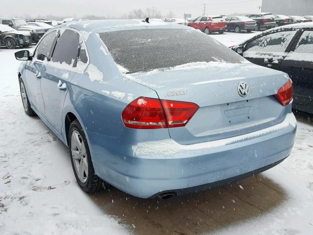 1VWBP7A37CC106757 - 2012 VOLKSWAGEN PASSAT SE BLUE photo 3