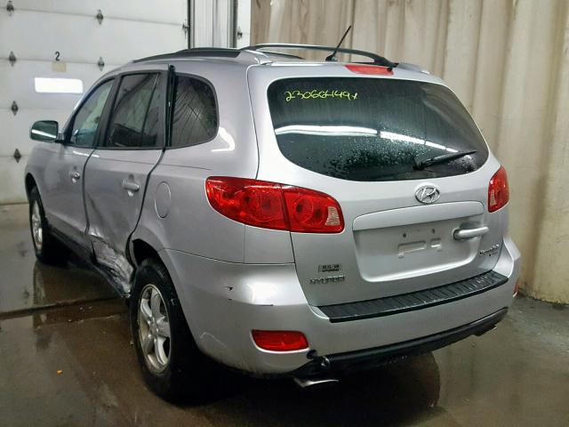 5NMSG73D27H055619 - 2007 HYUNDAI SANTA FE G SILVER photo 3