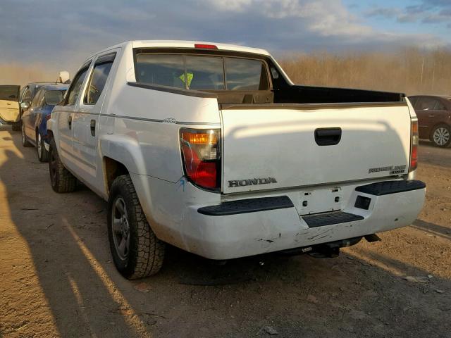 2HJYK162X6H569403 - 2006 HONDA RIDGELINE WHITE photo 3