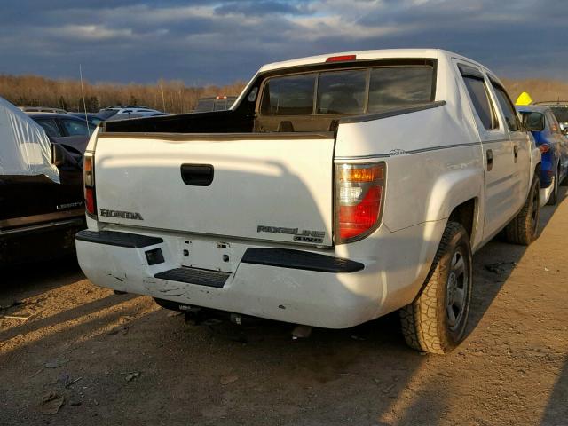 2HJYK162X6H569403 - 2006 HONDA RIDGELINE WHITE photo 4