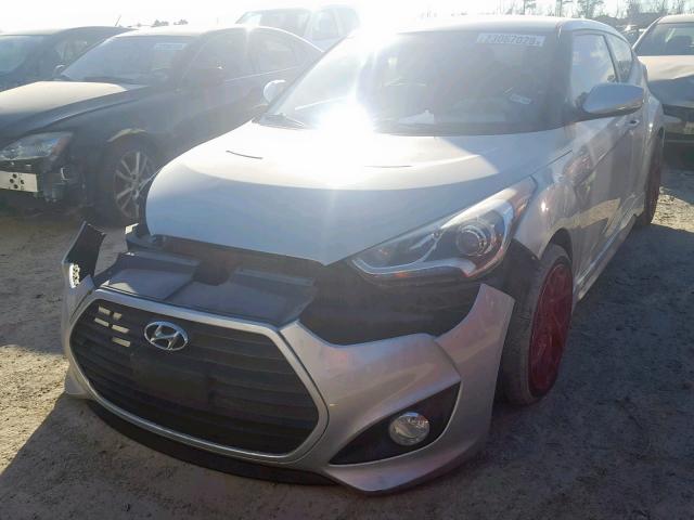 KMHTC6AE6EU211555 - 2014 HYUNDAI VELOSTER T GRAY photo 2