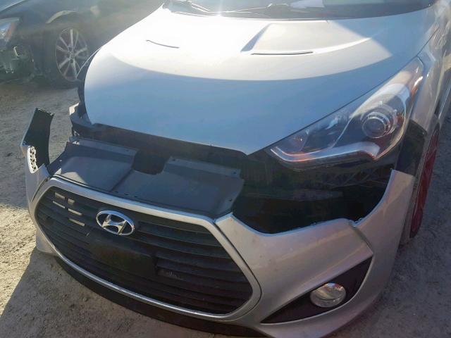 KMHTC6AE6EU211555 - 2014 HYUNDAI VELOSTER T GRAY photo 9