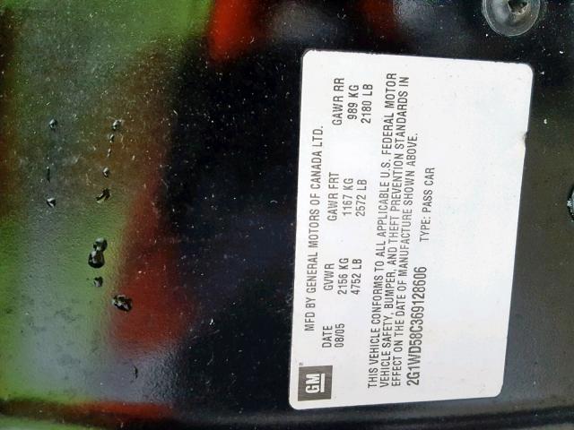 2G1WD58C369128606 - 2006 CHEVROLET IMPALA SUP 黑色 照片 10