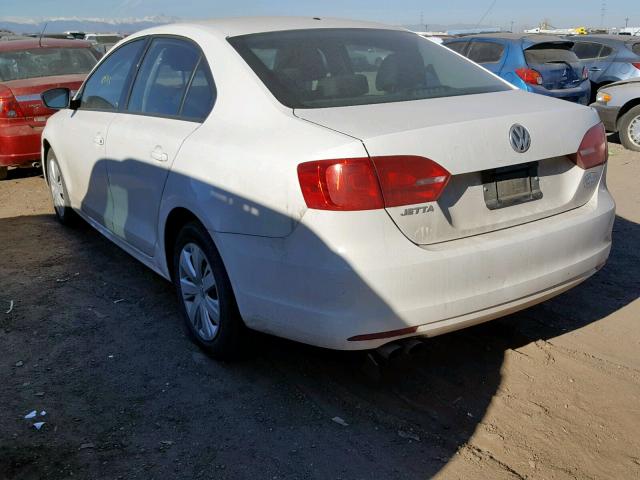 3VW2K7AJ0BM118405 - 2011 VOLKSWAGEN JETTA BASE WHITE photo 3