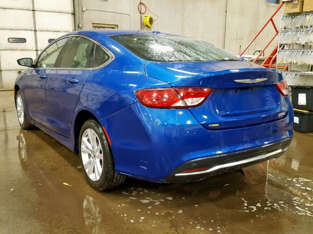 1C3CCCAB6FN688608 - 2015 CHRYSLER 200 LIMITE BLUE photo 3