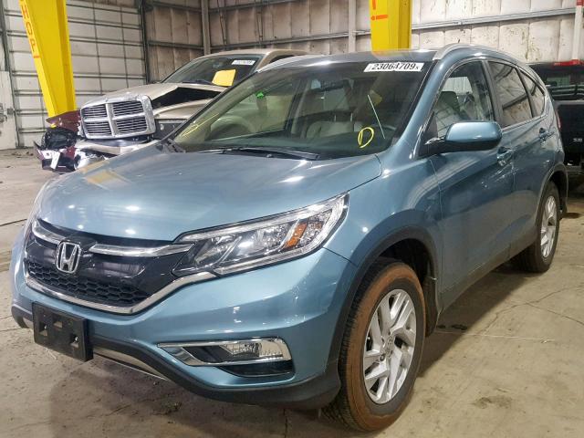 2HKRM4H73GH640138 - 2016 HONDA CR-V EXL BLUE photo 2