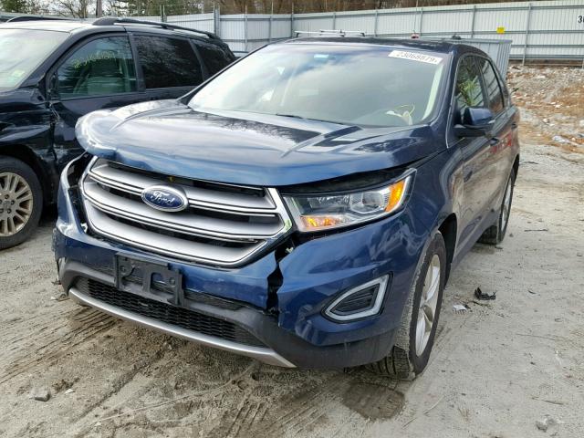 2FMPK4J95HBB77274 - 2017 FORD EDGE SEL BLUE photo 2