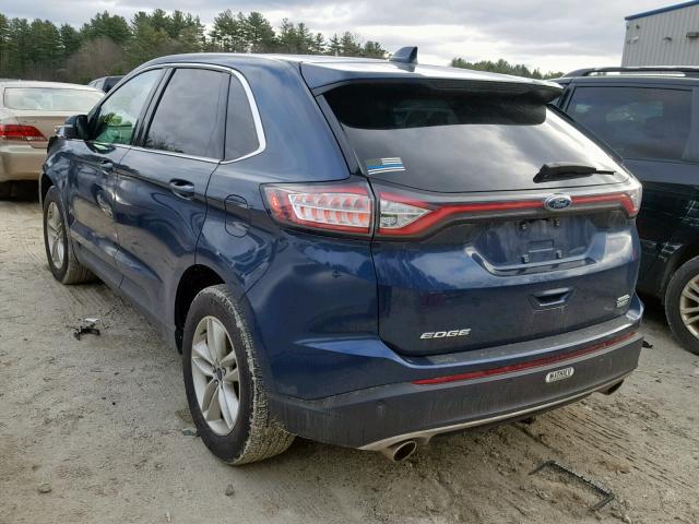 2FMPK4J95HBB77274 - 2017 FORD EDGE SEL BLUE photo 3