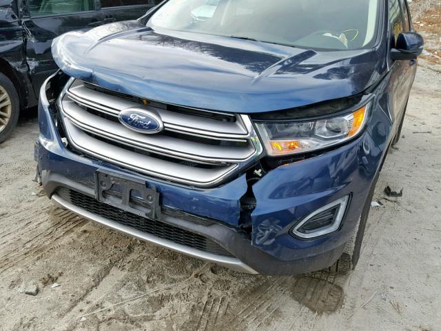 2FMPK4J95HBB77274 - 2017 FORD EDGE SEL BLUE photo 9