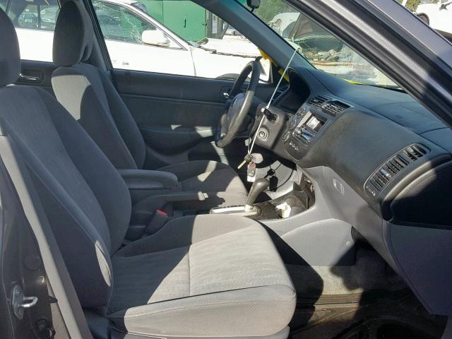 2HGES16574H565700 - 2004 HONDA CIVIC LX GRAY photo 5