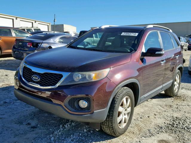 5XYKT3A1XBG170663 - 2011 KIA SORENTO BA BURGUNDY photo 2