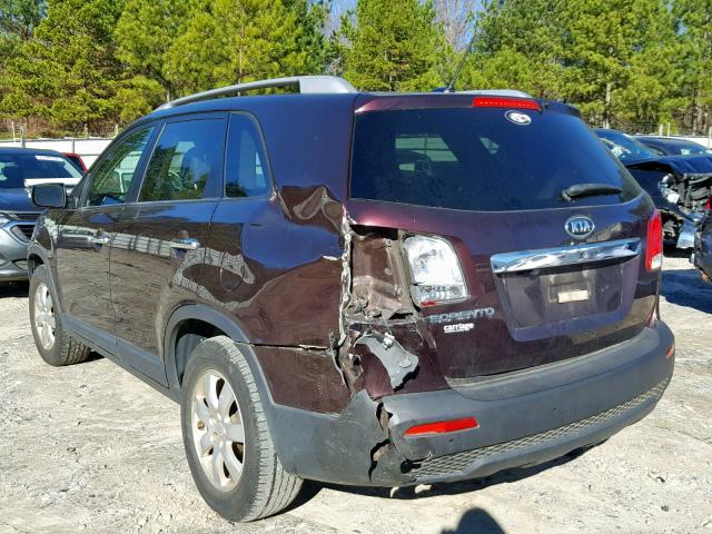 5XYKT3A1XBG170663 - 2011 KIA SORENTO BA BURGUNDY photo 3