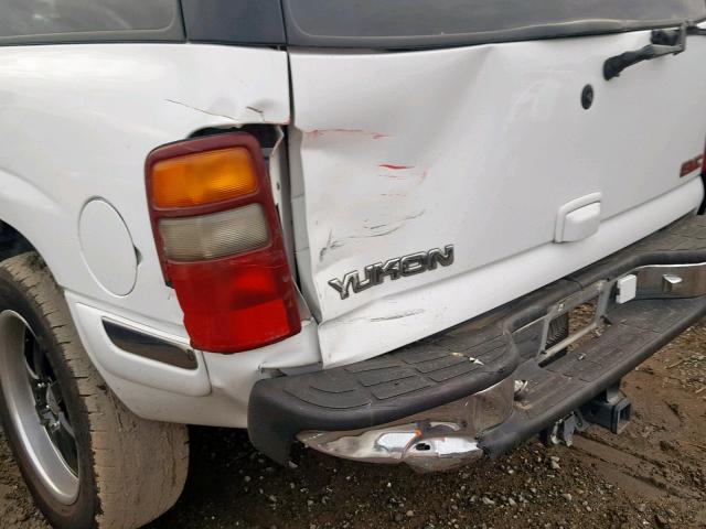 1GKEC13T3YJ149800 - 2000 GMC YUKON WHITE photo 9