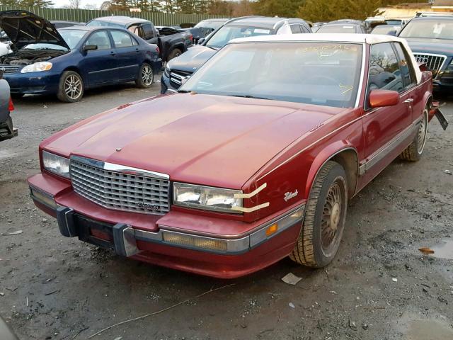 1G6EL133XLU619553 - 1990 CADILLAC ELDORADO RED photo 2