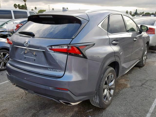 JTJYARBZ4G2034101 - 2016 LEXUS NX 200T CHARCOAL photo 4