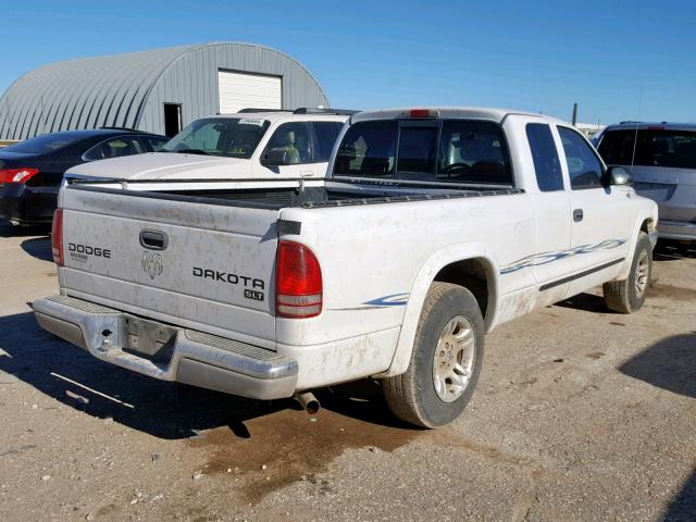 1D7GL42K64S609962 - 2004 DODGE DAKOTA SLT WHITE photo 4