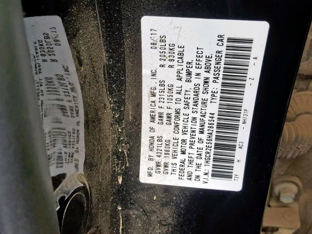 1HGCR2E56HA286544 - 2017 HONDA ACCORD SPO 黑色 照片 10