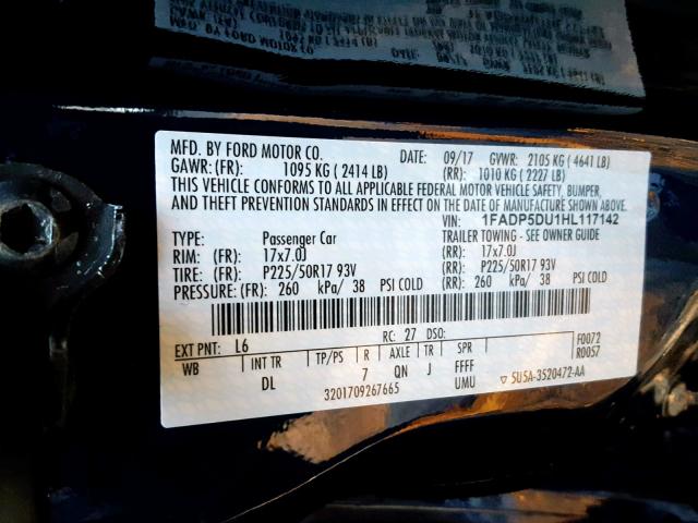 1FADP5DU1HL117142 - 2017 FORD C-MAX TITA BLUE photo 10