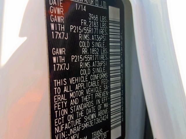 JN8AF5MR3ET362424 - 2014 NISSAN JUKE S Ağ foto 10