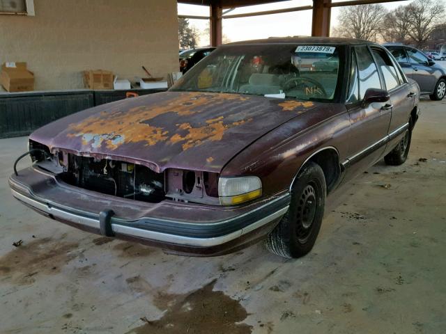 1G4HP53L1NH492723 - 1992 BUICK LESABRE CU MAROON photo 2