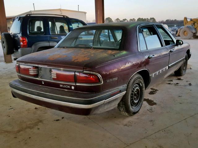 1G4HP53L1NH492723 - 1992 BUICK LESABRE CU MAROON photo 4