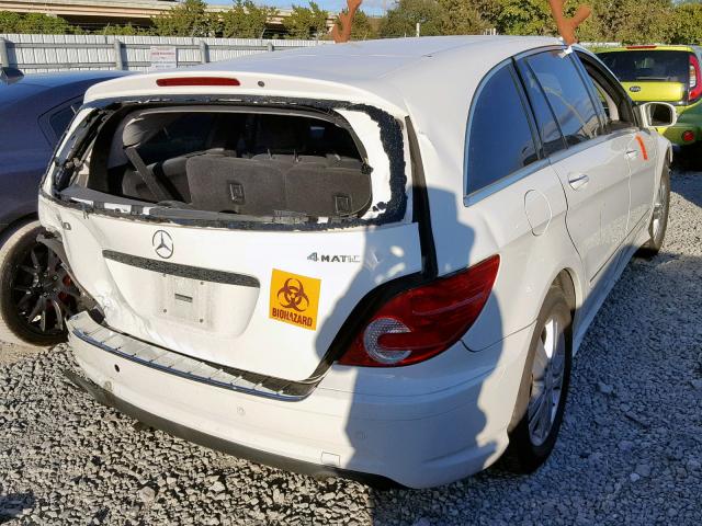 4JGCB65E49A098676 - 2009 MERCEDES-BENZ R 350 4MAT WHITE photo 4