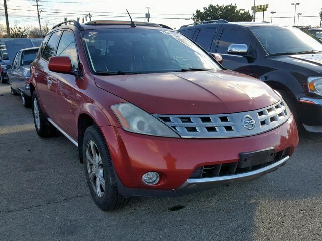 JN8AZ08W86W524669 - 2006 NISSAN MURANO SL RED photo 1