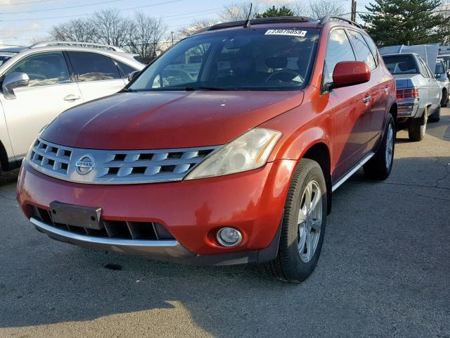 JN8AZ08W86W524669 - 2006 NISSAN MURANO SL RED photo 2