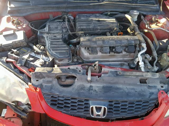 1HGEM22345L022748 - 2005 HONDA CIVIC DX V RED photo 7