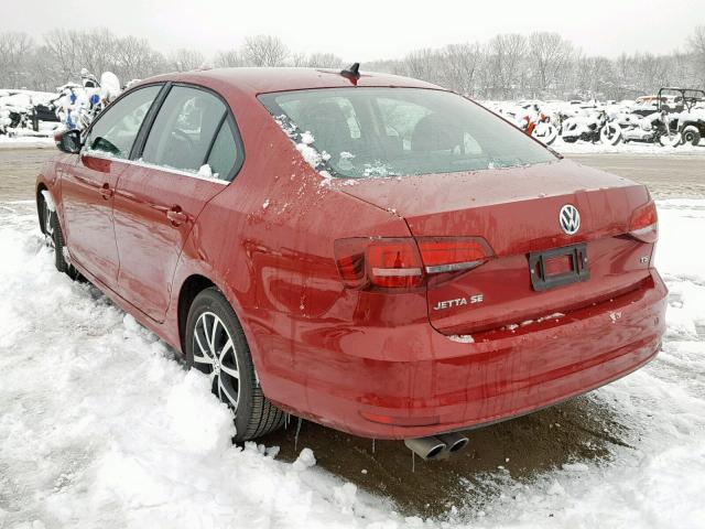 3VWDB7AJXJM258341 - 2018 VOLKSWAGEN JETTA SE MAROON photo 3