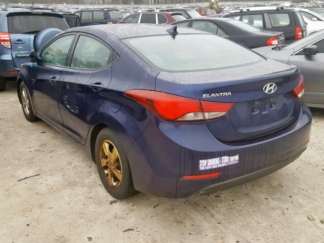 5NPDH4AE0EH488663 - 2014 HYUNDAI ELANTRA SE 蓝色 照片 3