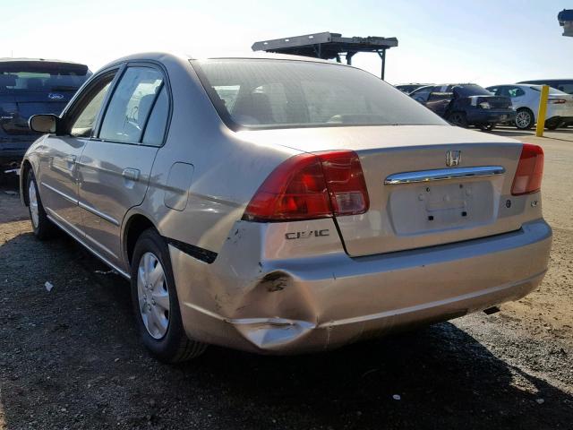 JHMES16572S005646 - 2002 HONDA CIVIC LX GOLD photo 3