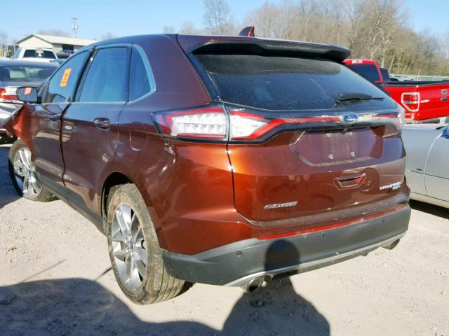 2FMTK4K92FBB08410 - 2015 FORD EDGE TITAN BURGUNDY photo 3