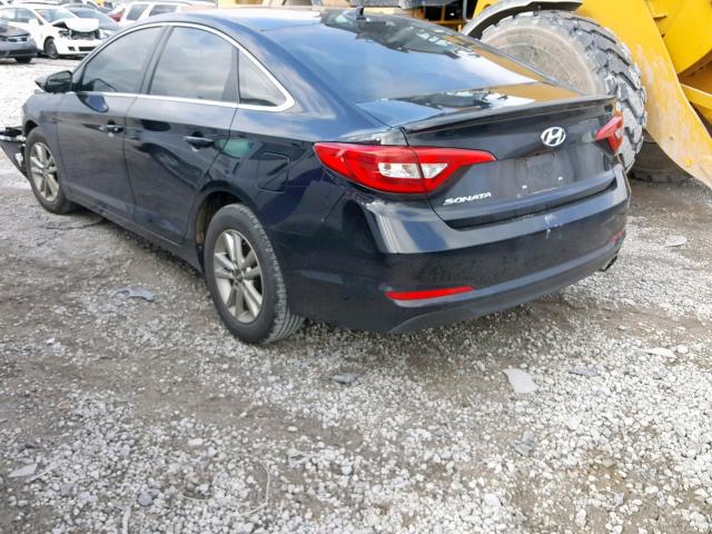 5NPE24AF6FH176072 - 2015 HYUNDAI SONATA SE BLACK photo 3
