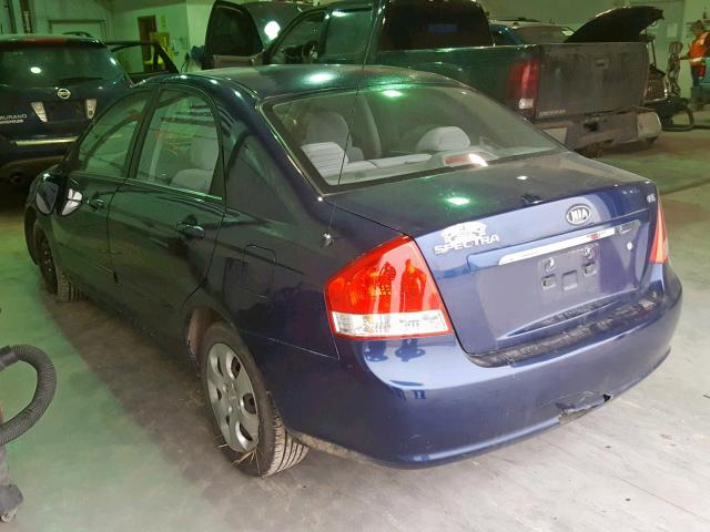 KNAFE121785504788 - 2008 KIA SPECTRA EX BLUE photo 3