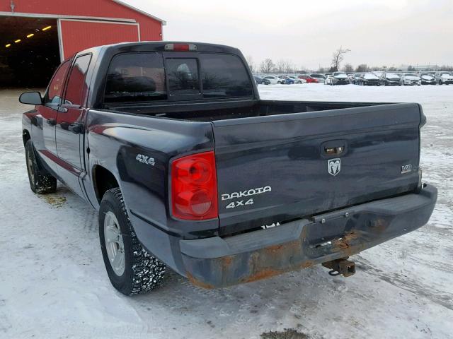 1D7HW38N68S624216 - 2008 DODGE DAKOTA SXT BLACK photo 3